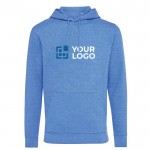 Sweatshirt confortável não tingida de algodão eco 340 g/m2 Iqoniq Torres cor azul mesclado vista principal
