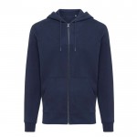 Sweatshirt com fecho de correr de algodão eco 340 g/m2 Iqoniq Abisco cor azul-marinho