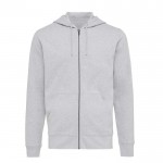 Sweatshirt com fecho de correr de algodão eco 340 g/m2 Iqoniq Abisco cor cinzento-claro mesclado