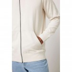 Sweatshirt com fecho de correr de algodão eco 340 g/m2 Iqoniq Abisco cor natural