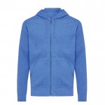 Sweatshirt com fecho de correr de algodão eco 340 g/m2 Iqoniq Abisco cor azul mesclado