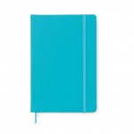 Cadernos personalizados de páginas com riscas cor turquesa quarta vista
