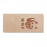 Memória Usb de madeira aberta com logotipo