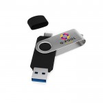Pen USB personalizada 3.0 com conexão tipo C vista quarta