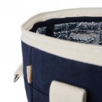 Saco térmico em algodão reciclado com correia de ombro e asa cor azul-marinho quinta vista