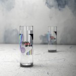 Copo alto em forma de tubo para publicidade cor transparente vista de ambiente