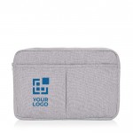 Bolsa para PC de algodão reciclado com bolsos frontais 15,6” cor cinzento vista principal