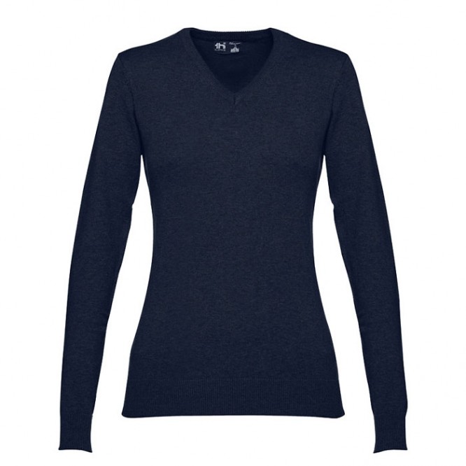 Sweatshirt com decote em V de 220 g/m2 cor azul-marinho