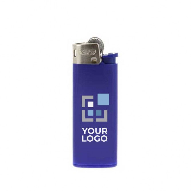 Isqueiros para personalizar da marca BIC®  cor azul-marinho vista com o logo impresso