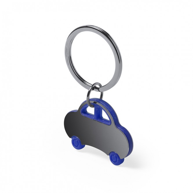 Porta-chaves forma de carro com toque de cor cor azul