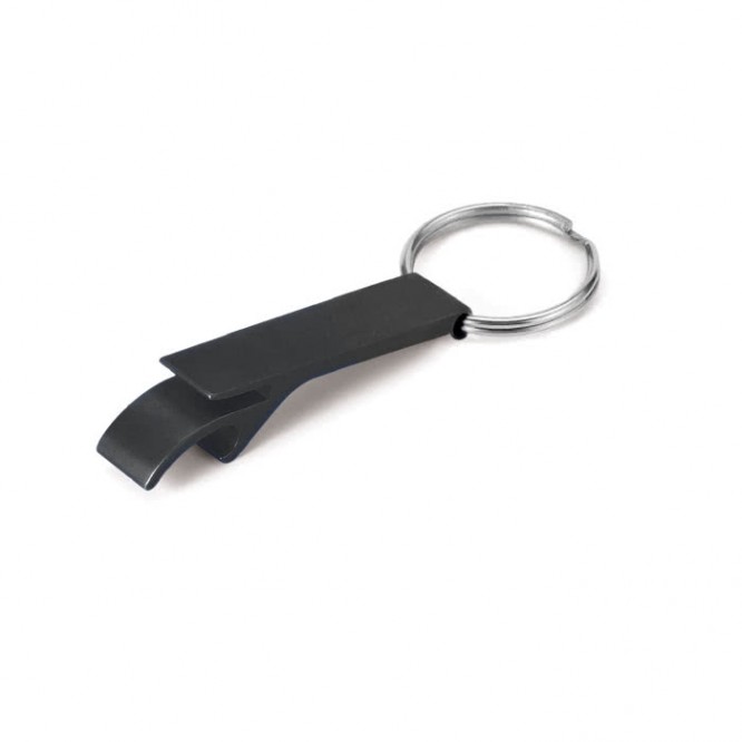Porta-chaves em alumínio com descapsulador cor preto