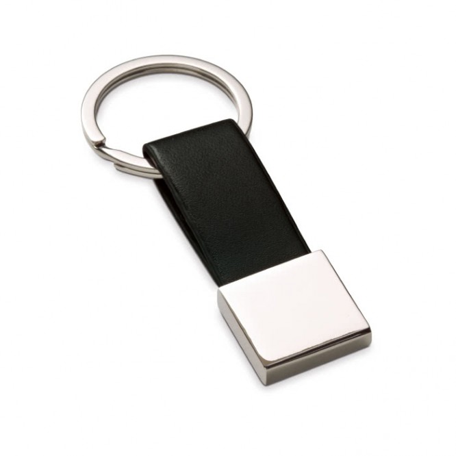 Porta-chaves com detalhes de metal cor preto