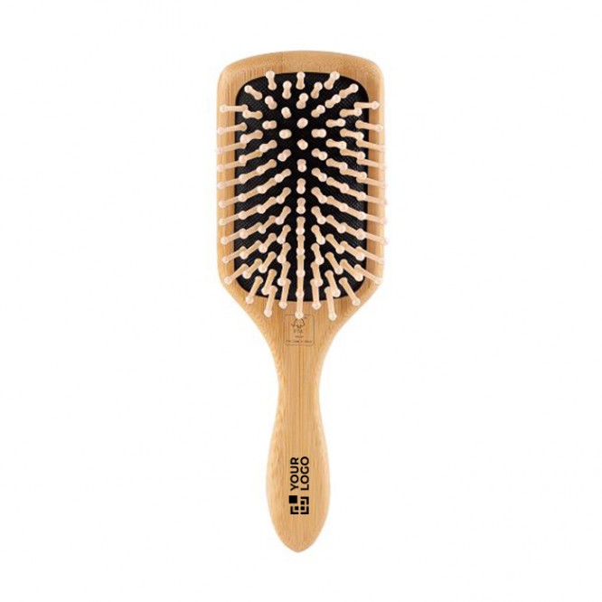 Escova de cabelo personalizada com o logótipo cor natural primeira vista