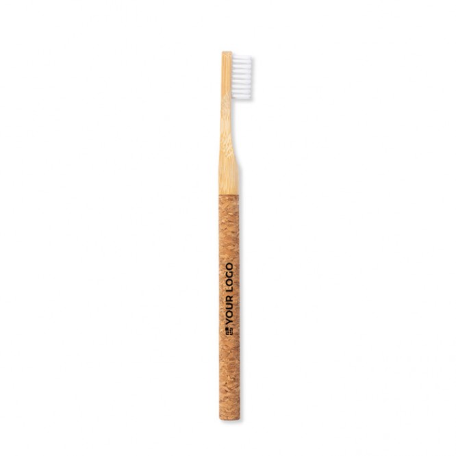 Escova de dentes de cortiça e bambu