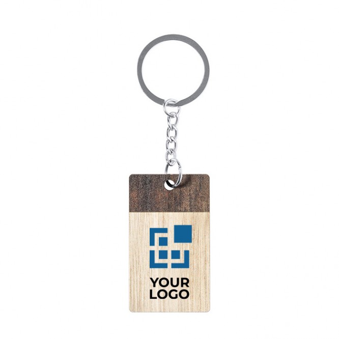Porta-chaves retangular de madeira