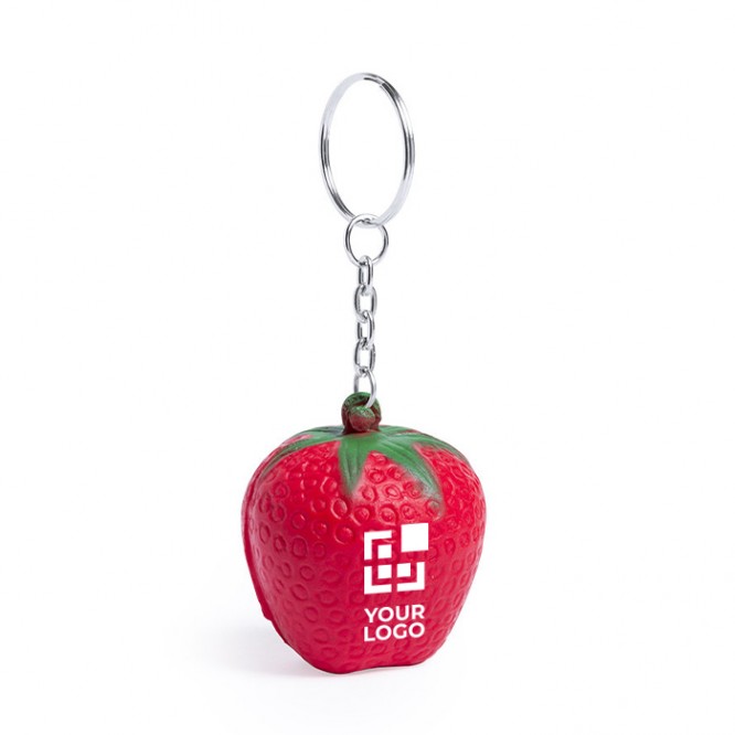 Porta-chaves anti-stress forma de fruta  cor cor-de-rosa