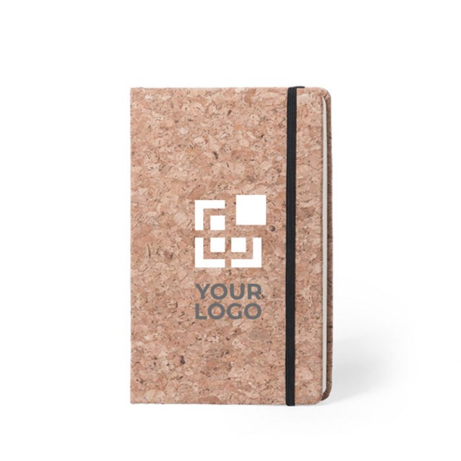 Caderno personalizável ​​com capa de cortiça cor castanho
