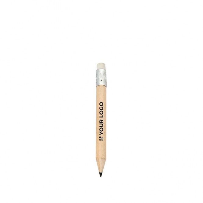 Mini lápis publicitário com logotipo cor marfil