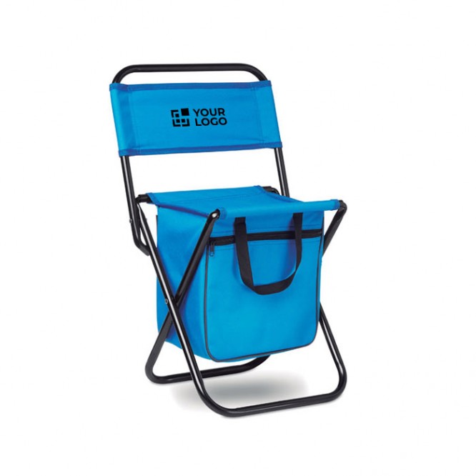Cadeira dobrável para exterior com geleira cor preto