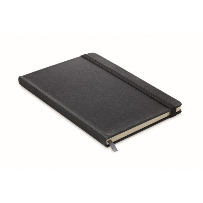 Caderno A5 personalizado com capa reciclada cor preto