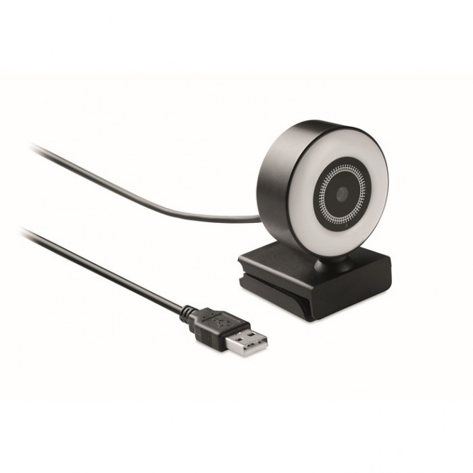 Webcam com microfone e anel luminoso