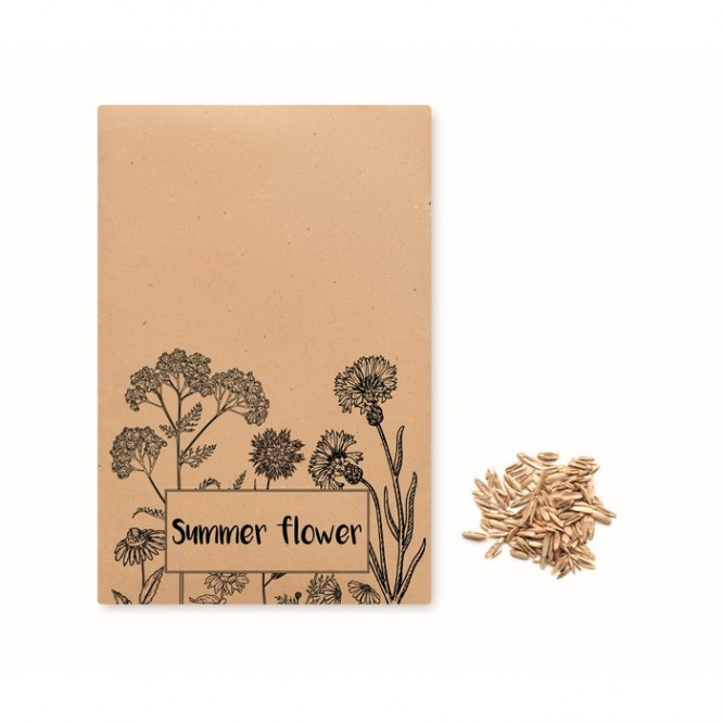 Envelope com sementes de flor silvestre cor bege