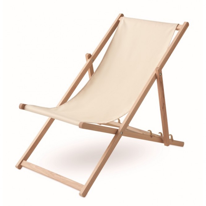 Cadeiras de praia de madeira cor bege