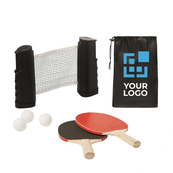 Kit de ping pong com rede enrolável