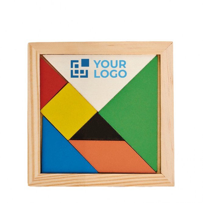 Jogo tangram de madeira colorido