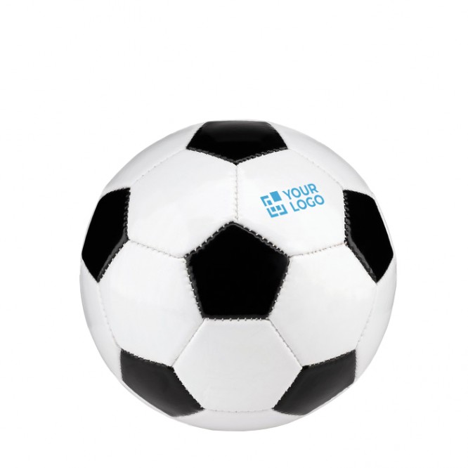 Pequena bola de futebol com logotipo cor branco