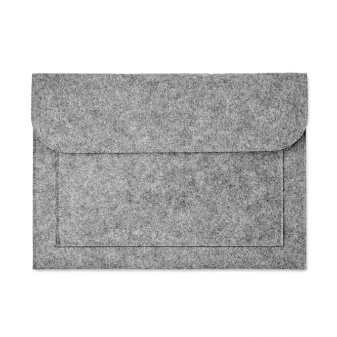 Pasta porta-documentos de tecido felpado cor cinzento