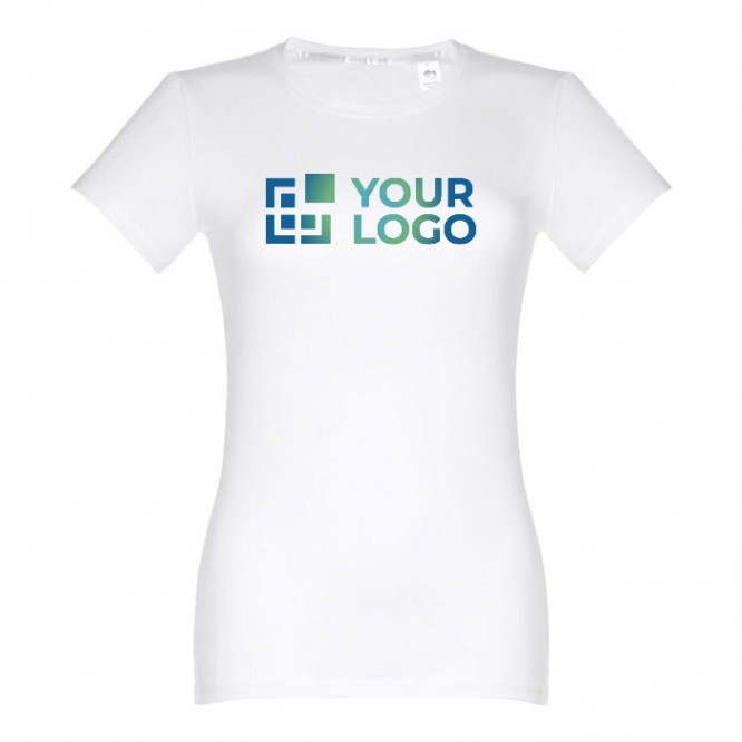 T-shirt de mulher personalizável com a marca vista principal