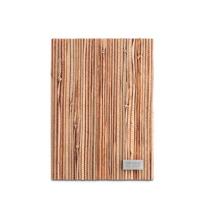 Caderno natural com placa personalizável cor marfil