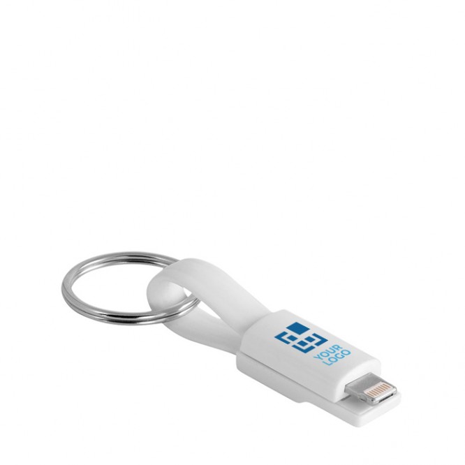 Porta-chaves cabo USB / micro USB / IOS cor preto