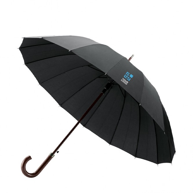 Guarda-chuva publicitário de 16 varetas cor preto