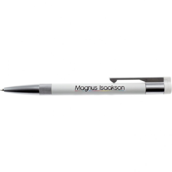 Moderna caneta usb de metal personalizável cor branco
