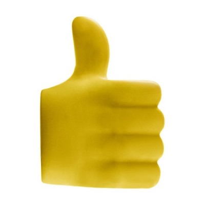 Artigo anti-stress com o ícone de "gosto" cor amarelo