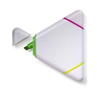 Marcador triangular com três cores