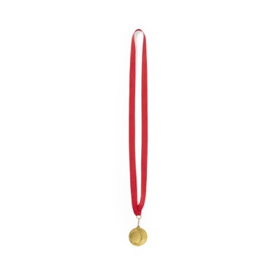 Medalha de metal com fita cor dourado