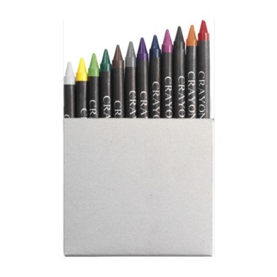 12 lápis de cera coloridos em caixa de cartão