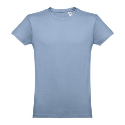 T-shirts personalizáveis em 100% algodão cor azul-claro primeira vista