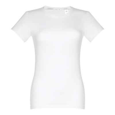T-shirt de mulher personalizável com a marca cor branco primeira vista