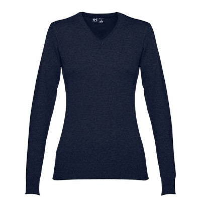 Sweatshirt com decote em V de 220 g/m2 cor azul-marinho