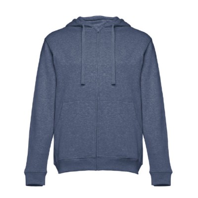 Sweatshirt desportiva para colocar a marca cor azul mesclado sexta vista