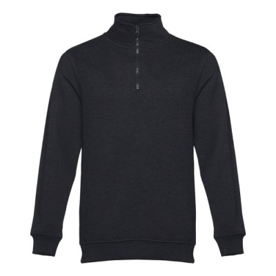Sweatshirt elegante para brindes corporativos cor preto primeira vista