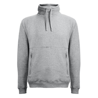 Sweatshirt desportiva personalizável com logo cor cinzento primeira vista