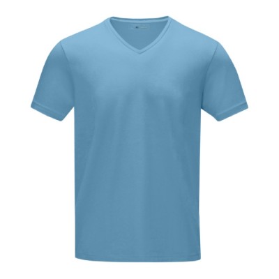 T-shirts ecológica azul personalizável com logo - segunda vista