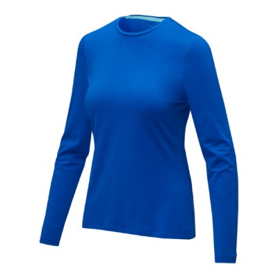 Camisola básica de manga comprida com logo cor azul real