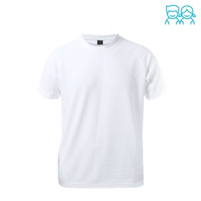 T-shirt infantil personalizável com a marca cor branco