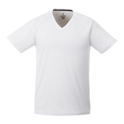 T-shirt básica com decote em V para brinde cor branco